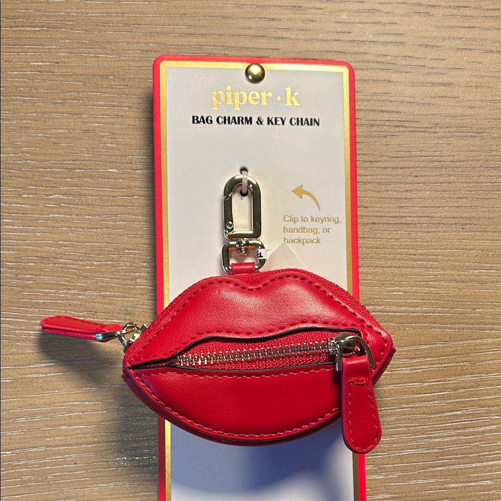 Piper K Red Lip-Shaped Bag Charm/Key Chain